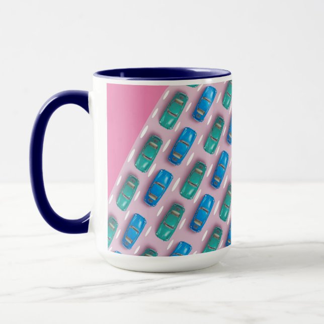 CANECA VERDE AZUL PINK ESCURO MODERNO COMBO MUG (Esquerda)