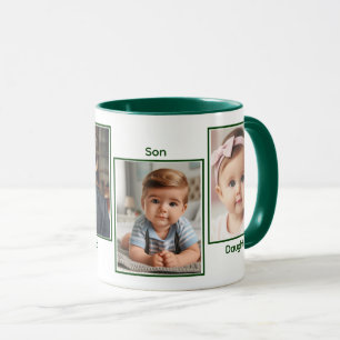Caneca Verde-caçador de colagem personalizado de quatro f