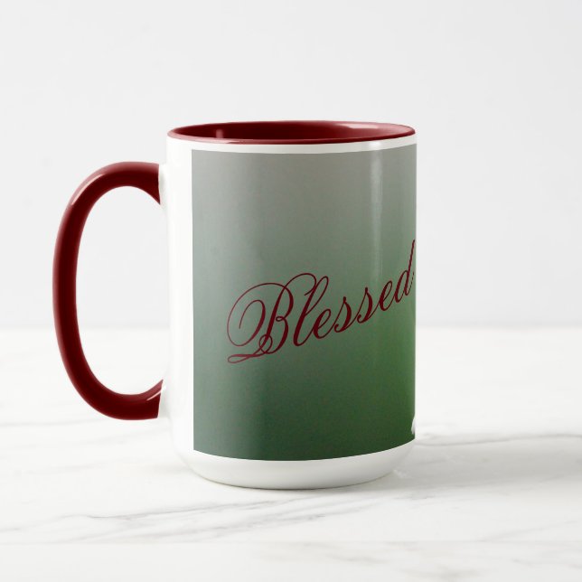 Caneca Verde Com Flores Rosa (Esquerda)