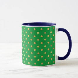 Caneca Verde com pontos brilhantes Dourados