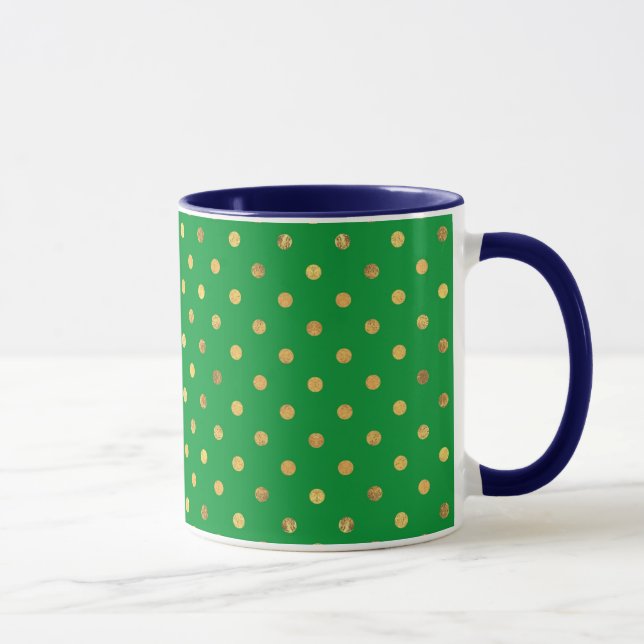 Caneca Verde com pontos brilhantes Dourados (Direita)