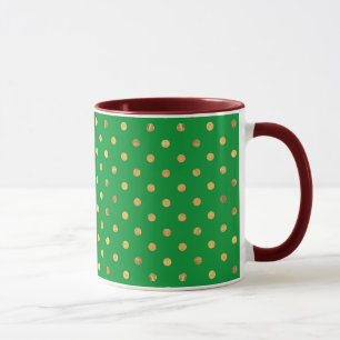 Caneca Verde com pontos brilhantes Dourados