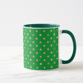 Caneca Verde com pontos brilhantes Dourados