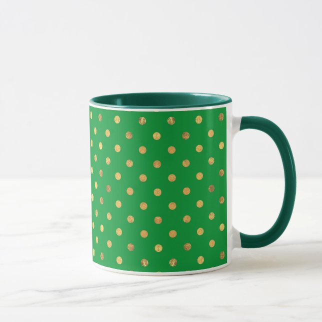 Caneca Verde com pontos brilhantes Dourados (Direita)