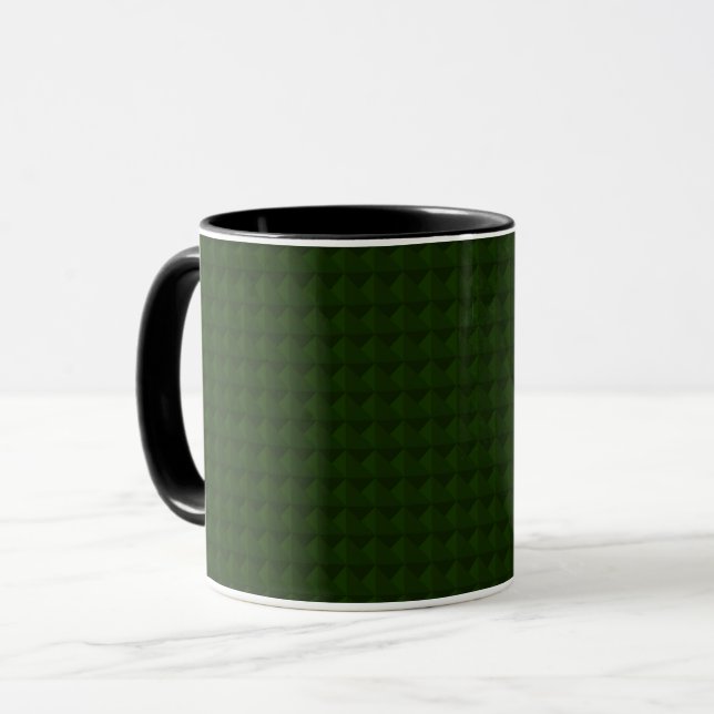 Caneca Verde conífero, sólido, geométrico. (Frente Esquerda)