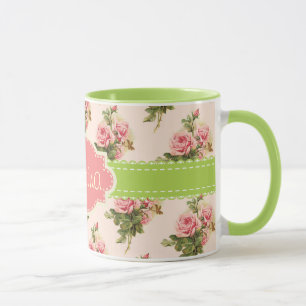 Caneca Verde cor-de-rosa conhecido feito sob encomenda