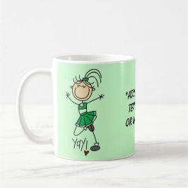 Caneca verde customizável do cheerleader