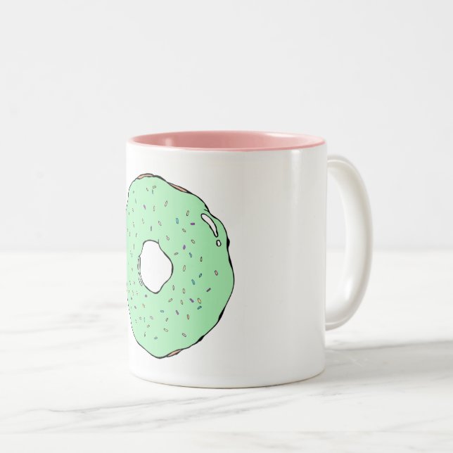 Caneca verde da rosquinha (Frente Esquerda)