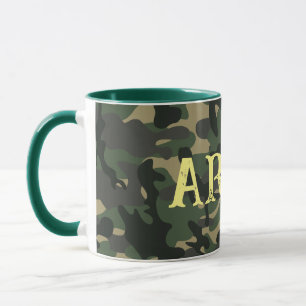Caneca Verde de camuflagem militar do exército