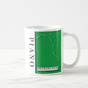 Caneca verde do piano de cauda