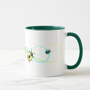 Caneca verde dos joaninhas