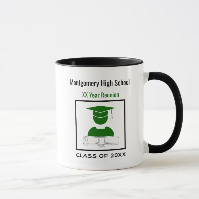 Caneca Verde e branco personalizados da união de segundos (Direita)