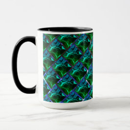 Caneca Verde esmeralda e curvas, de grau soluto niquelada
