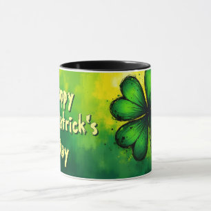 Caneca Verde, Felicidade & Alegria - Feliz Dia de São Pat