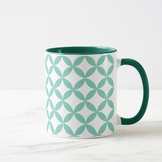 Caneca Verde geométrico da hortelã (Direita)