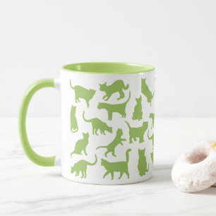 Caneca Verde limão de cores de gatos
