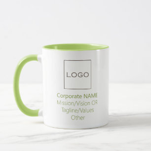 Caneca Verde limão personalizado do logotipo corporativo