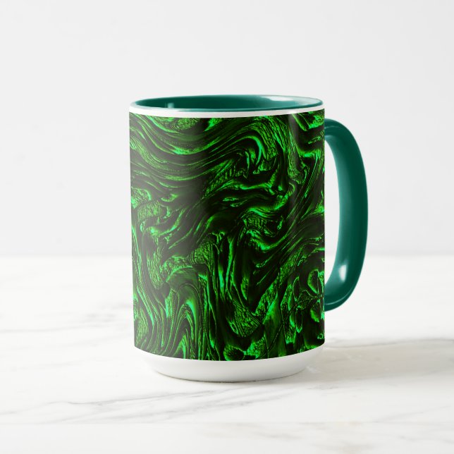 Caneca Verde metálico texturizado (Frente Esquerda)