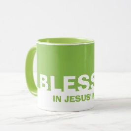 Caneca Verde Moderno BECIDO Em Nome De Jesus Cristão