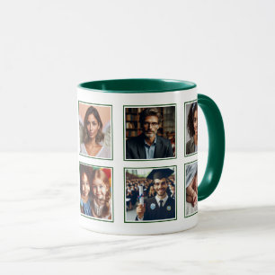 Caneca Verde personalizado Elegante de dez colagens de fo