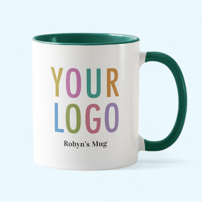 Caneca Verde Two Tone Personalizada Logotipo Nome  (MISOOK 11 oz Green Two Tone Mug with Logo)