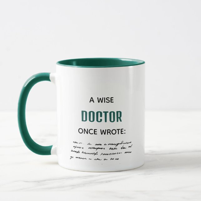 Caneca Verde Um Médico Sábio Uma Vez Escreveu Novidade En (Esquerda)