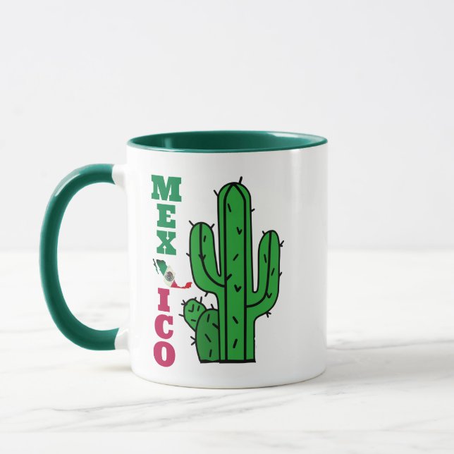 Caneca Verde Vermelho Branco México Bandeira Mexicana, Pa (Esquerda)