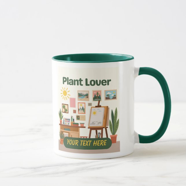Caneca Verdura Personalizada & Design de Espaço de Trabal (Direita)