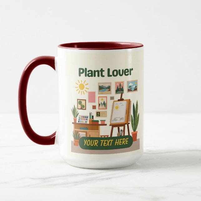 Caneca Verdura Personalizada & Design de Espaço de Trabal (Esquerda)
