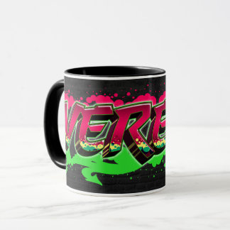 Caneca Verena Vorname Name Graffiti red green Tasse