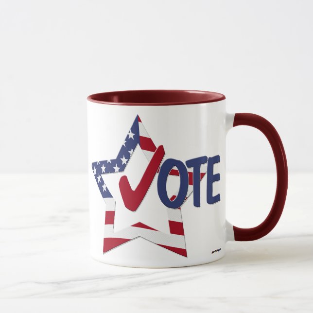 Caneca Verificação Vermelha VOTA com Estrela da Bandeira  (Direita)