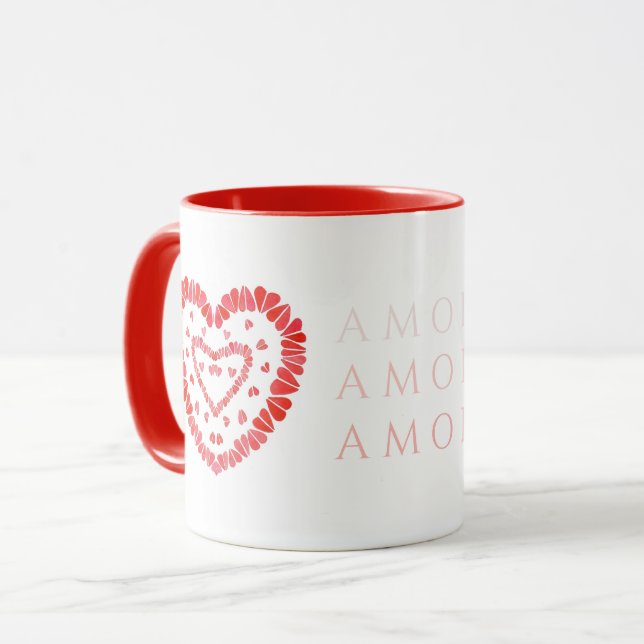CANECA VERMELHA AMOR - AMOR ESPANHOL (Frente Esquerda)