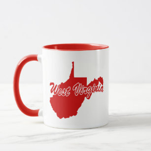 Caneca Vermelha com o Contorno do Estado da Virgín