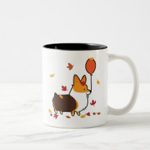 Caneca vermelha | CorgiThings do outono do Corgi