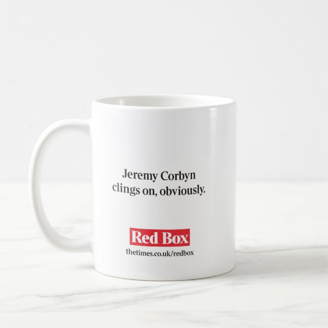 Caneca vermelha da caixa - Jeremy Corbyn adere-se (Esquerda)