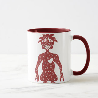 Caneca vermelha da cara