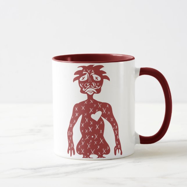 Caneca vermelha da cara (Direita)