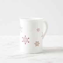 Caneca vermelha do café dos flocos de neve |