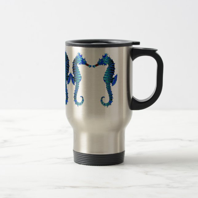 Caneca vermelha do viajante dos cavalos marinhos (Direita)
