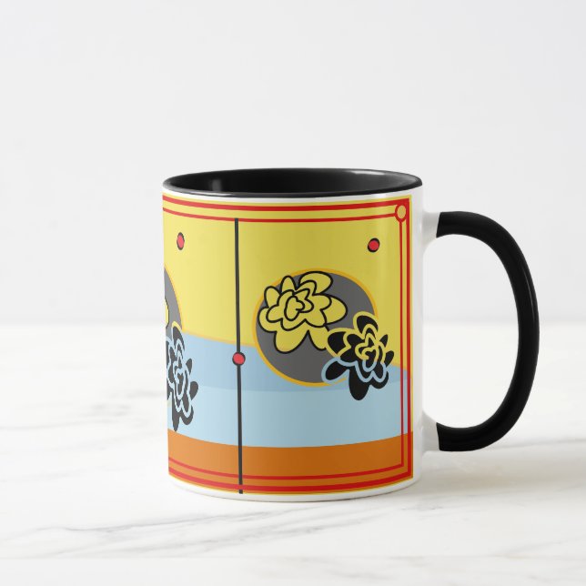 Caneca Vermelho amarelo extremamente azul amigável da (Direita)