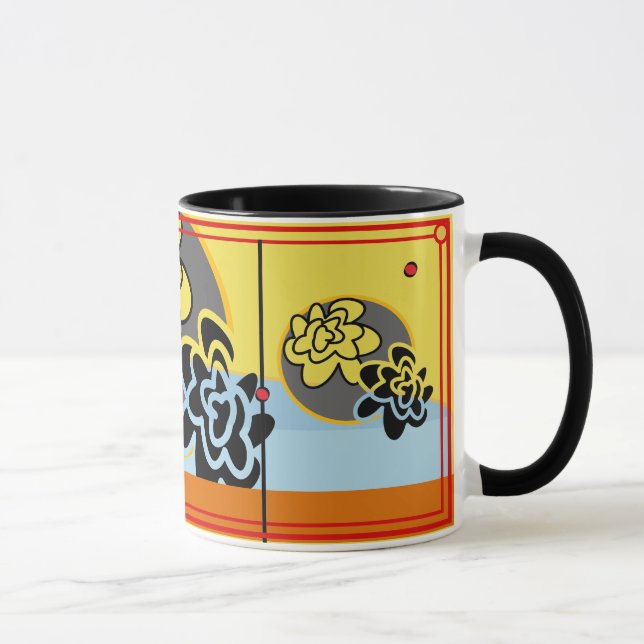 Caneca Vermelho amarelo extremamente azul amigável da (Direita)