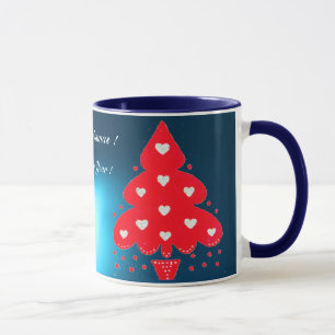 Caneca VERMELHO - ÁRVORE DE NATAL VERMELHO - azul DE FES