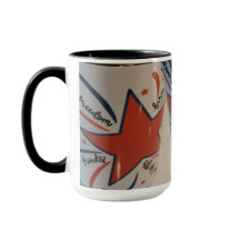 caneca vermelho branco e azul de 4 de julho
