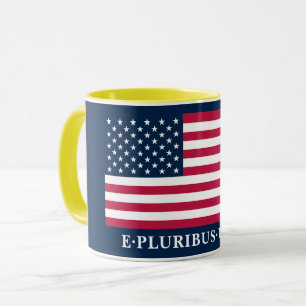 Caneca Vermelho Branco e Azul Patriótico Estrelas e Listr