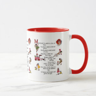 Caneca Vermelho da criança de segunda-feira