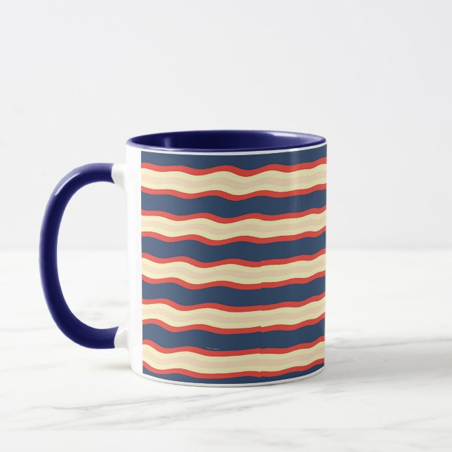 Caneca Vermelho Dk Azul Creme Ondulado   (Esquerda)