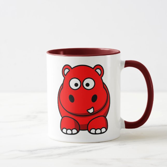 Caneca Vermelho do hipopótamo (Direita)