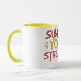 Caneca Vermelho e amarelo "chama sua força" design