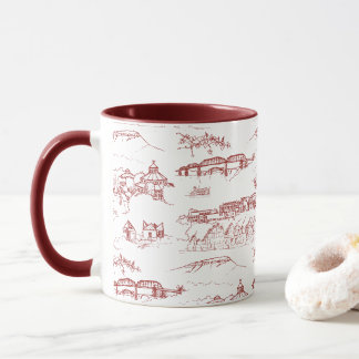 Caneca Vermelho e branco de Chattanooga Toile