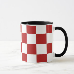 Caneca Vermelho e branco verificados